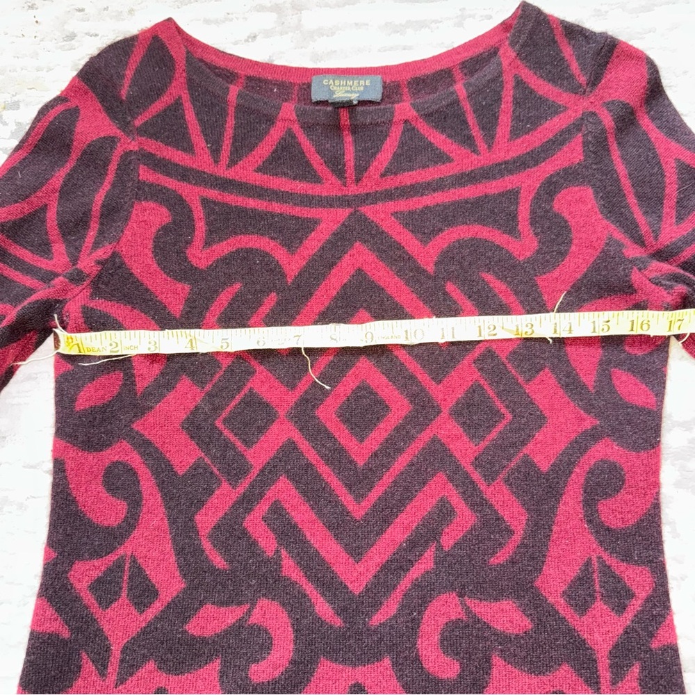 Cashmere Charter Club Luxury Sweater in Black and Burgundy Small - Picture 8 of 8